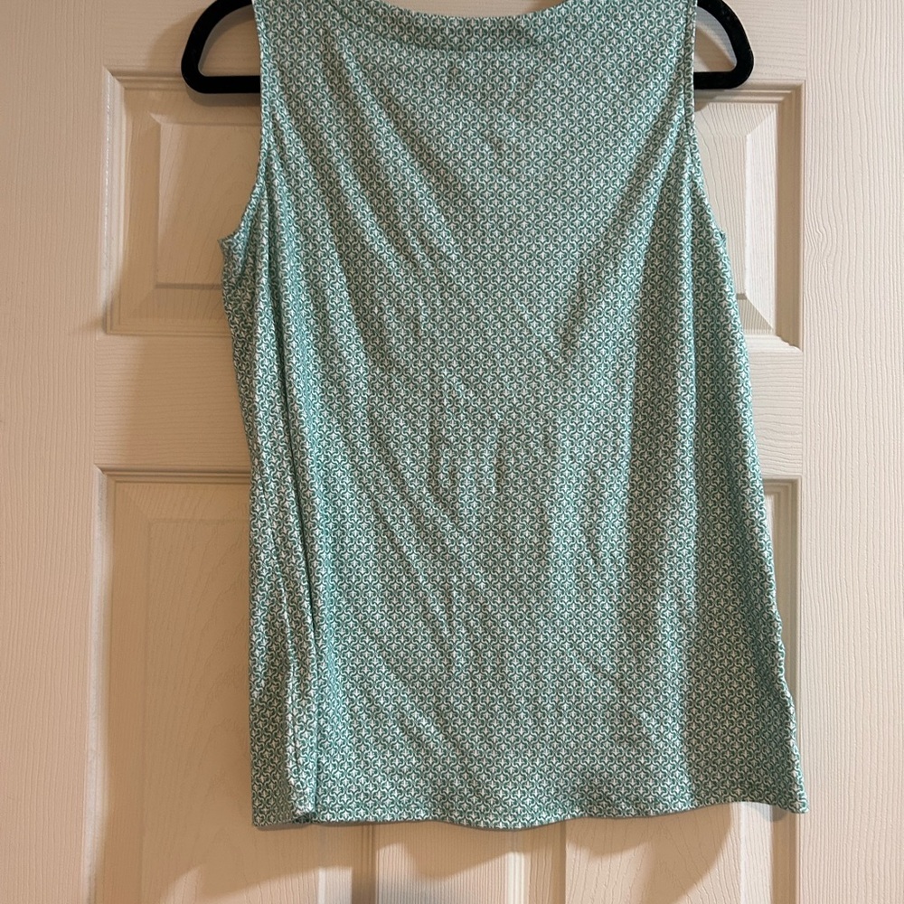 Croft & Barrow Teal Geometric Tank Top